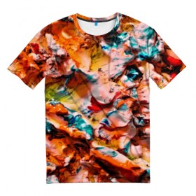 Мужская футболка 3D с принтом Tie-Dye в Тюмени, 100% полиэфир | прямой крой, круглый вырез горловины, длина до линии бедер | abstraction | color | spray | tie dye | абстракция | акварель | живопись | искусство | краски | текстуры | цветные краски | яркие цвета
