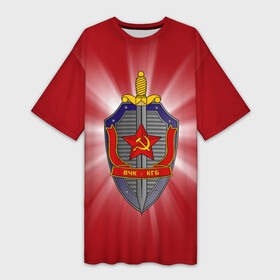 Платье-футболка 3D с принтом КГБ в Тюмени,  |  | Тематика изображения на принте: закон | кгб | охрана | россия | ссср | цру | шпион