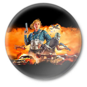 Значок с принтом GTA 5 Online: SMUGGLER’S RUN в Тюмени,  металл | круглая форма, металлическая застежка в виде булавки | auto | dead | grand | red | redemption | rockstar | smugglers | theft | гта | контрабандисты | рокстар