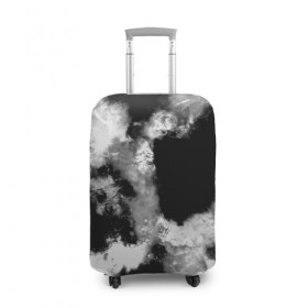 Чехол для чемодана 3D с принтом Black and White color в Тюмени, 86% полиэфир, 14% спандекс | двустороннее нанесение принта, прорези для ручек и колес | 