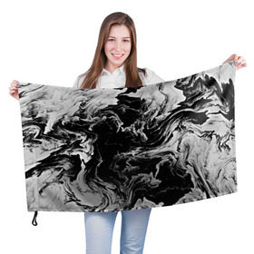 Флаг 3D с принтом vortex gray в Тюмени, 100% полиэстер | плотность ткани — 95 г/м2, размер — 67 х 109 см. Принт наносится с одной стороны | abstraction | color | spray | tie dye | абстракция | акварель | живопись | искусство | краски | текстуры