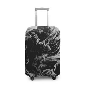Чехол для чемодана 3D с принтом vortex gray в Тюмени, 86% полиэфир, 14% спандекс | двустороннее нанесение принта, прорези для ручек и колес | abstraction | color | spray | tie dye | абстракция | акварель | живопись | искусство | краски | текстуры