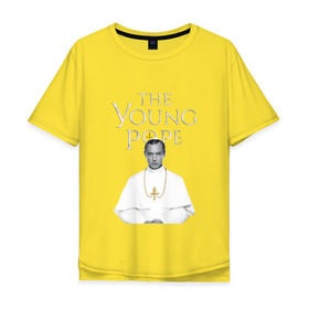 Мужская футболка хлопок Oversize с принтом Молодой Папа | The Young Pope в Тюмени, 100% хлопок | свободный крой, круглый ворот, “спинка” длиннее передней части | the young pope | джуд лоу | молодой папа
