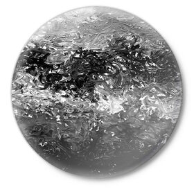 Значок с принтом Чёрно белый цвет в Тюмени,  металл | круглая форма, металлическая застежка в виде булавки | abstraction | color | spray | tie dye | абстракция | акварель | живопись | искусство | краски | текстуры