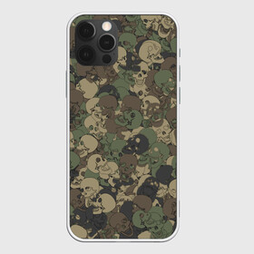 Чехол для iPhone 12 Pro Max с принтом Камуфляж с черепами в Тюмени, Силикон |  | 23 февраля | армия | кости | милитари | паттрен | скелет | текстура | хаки | хеллоуин | череп