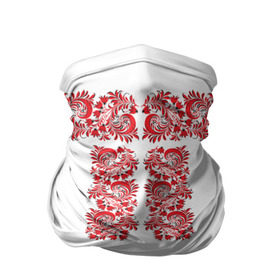Бандана-труба 3D с принтом Вышиванка в Тюмени, 100% полиэстер, ткань с особыми свойствами — Activecool | плотность 150‒180 г/м2; хорошо тянется, но сохраняет форму | белорусская | вышиванка | древнерусская | к празднику | косоворотка | красные | масленица | национальная одежда | патриотическая | рубаха | русская | узоры | украинская