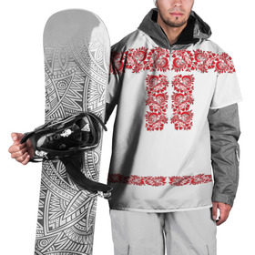 Накидка на куртку 3D с принтом Вышиванка в Тюмени, 100% полиэстер |  | белорусская | вышиванка | древнерусская | к празднику | косоворотка | красные | масленица | национальная одежда | патриотическая | рубаха | русская | узоры | украинская