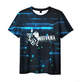 Мужская футболка 3D с принтом Схема Nirvana (Курт Кобейн) в Тюмени, 100% полиэфир | прямой крой, круглый вырез горловины, длина до линии бедер | kurt cobain | микросхема | нирвана | плата
