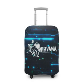 Чехол для чемодана 3D с принтом Схема Nirvana (Курт Кобейн) в Тюмени, 86% полиэфир, 14% спандекс | двустороннее нанесение принта, прорези для ручек и колес | kurt cobain | микросхема | нирвана | плата