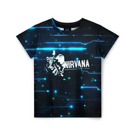 Детская футболка 3D с принтом Схема Nirvana (Курт Кобейн) в Тюмени, 100% гипоаллергенный полиэфир | прямой крой, круглый вырез горловины, длина до линии бедер, чуть спущенное плечо, ткань немного тянется | kurt cobain | микросхема | нирвана | плата