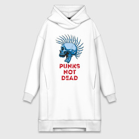 Платье-худи хлопок с принтом Punks not dead в Тюмени,  |  | music | punk | rock | skull | музыка | панк | рок | череп | черепа