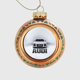 Стеклянный ёлочный шар с принтом Audi серебро в Тюмени, Стекло | Диаметр: 80 мм | ауди | машина