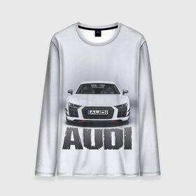Мужской лонгслив 3D с принтом Audi серебро в Тюмени, 100% полиэстер | длинные рукава, круглый вырез горловины, полуприлегающий силуэт | ауди | машина