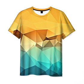 Мужская футболка 3D с принтом Битва геометрий в Тюмени, 100% полиэфир | прямой крой, круглый вырез горловины, длина до линии бедер | polygon | абстракция | геометрия | текстуры | треугольники