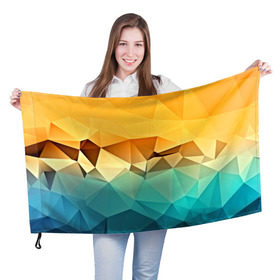 Флаг 3D с принтом Битва геометрий в Тюмени, 100% полиэстер | плотность ткани — 95 г/м2, размер — 67 х 109 см. Принт наносится с одной стороны | polygon | абстракция | геометрия | текстуры | треугольники