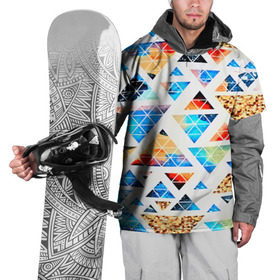 Накидка на куртку 3D с принтом Космические треугольники в Тюмени, 100% полиэстер |  | Тематика изображения на принте: звёзды | космос | краска | треугольники