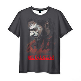 Мужская футболка 3D с принтом Metal Gear Solid в Тюмени, 100% полиэфир | прямой крой, круглый вырез горловины, длина до линии бедер | game | gear | metal | snake | игра | шпион