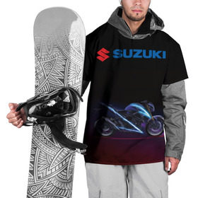 Накидка на куртку 3D с принтом Suzuki в Тюмени, 100% полиэстер |  | suzuki | байк | мотик | мото | мотоцикл | спортбайк | сузуки