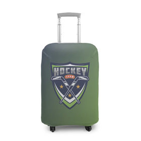 Чехол для чемодана 3D с принтом Hockey в Тюмени, 86% полиэфир, 14% спандекс | двустороннее нанесение принта, прорези для ручек и колес | зеленый | спорт | хоккей