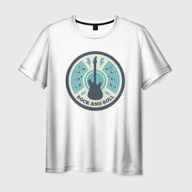 Мужская футболка 3D с принтом Rock and Roll в Тюмени, 100% полиэфир | прямой крой, круглый вырез горловины, длина до линии бедер | Тематика изображения на принте: 