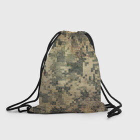 Рюкзак-мешок 3D с принтом Khaki 2 в Тюмени, 100% полиэстер | плотность ткани — 200 г/м2, размер — 35 х 45 см; лямки — толстые шнурки, застежка на шнуровке, без карманов и подкладки | армейская | военная | камуфляж | хаки