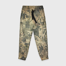 Детские брюки 3D с принтом Khaki 2 в Тюмени, 100% полиэстер | манжеты по низу, эластичный пояс регулируется шнурком, по бокам два кармана без застежек, внутренняя часть кармана из мелкой сетки | армейская | военная | камуфляж | хаки
