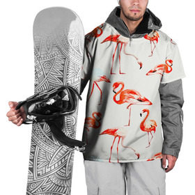 Накидка на куртку 3D с принтом Фламинго в Тюмени, 100% полиэстер |  | Тематика изображения на принте: арт | птицы | текстура | фламинго