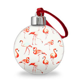 Ёлочный шар с принтом Фламинго в Тюмени, Пластик | Диаметр: 77 мм | арт | птицы | текстура | фламинго