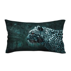Подушка 3D антистресс с принтом Леопард неоновый в Тюмени, наволочка — 100% полиэстер, наполнитель — вспененный полистирол | состоит из подушки и наволочки на молнии | гепард | леопард | темный | хищник