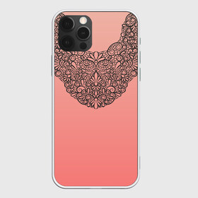 Чехол для iPhone 12 Pro Max с принтом Кружевной воротник в Тюмени, Силикон |  | градиент | имитация | розовый