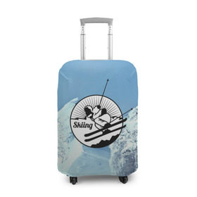 Чехол для чемодана 3D с принтом Лыжный спорт в Тюмени, 86% полиэфир, 14% спандекс | двустороннее нанесение принта, прорези для ручек и колес | ski patrol | sport | возвышение | возвышенность | гора | горка | национальный парк | облака | склон | снег | спорт | холм