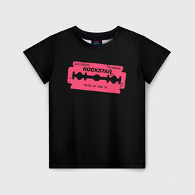 Детская футболка 3D с принтом Rockstar Razor в Тюмени, 100% гипоаллергенный полиэфир | прямой крой, круглый вырез горловины, длина до линии бедер, чуть спущенное плечо, ткань немного тянется | auto | dead | grand | red | redemption | theft | бритва | гта | лезвие | рокстар