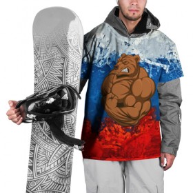 Накидка на куртку 3D с принтом Русский медведь в Тюмени, 100% полиэстер |  | Тематика изображения на принте: 