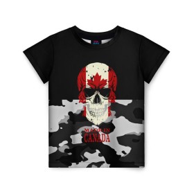 Детская футболка 3D с принтом Made in Canada в Тюмени, 100% гипоаллергенный полиэфир | прямой крой, круглый вырез горловины, длина до линии бедер, чуть спущенное плечо, ткань немного тянется | Тематика изображения на принте: camouflage | made in canada | skull | абстракция | города | камуфляж | канада | нация | страны | текстуры | череп