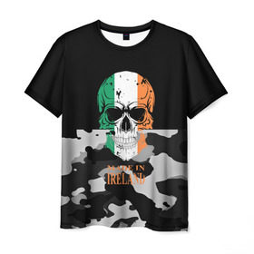 Мужская футболка 3D с принтом Made in Ireland в Тюмени, 100% полиэфир | прямой крой, круглый вырез горловины, длина до линии бедер | camouflage | made in ireland | skull | абстракция | города | ирландия | камуфляж | нация | страны | текстуры | череп