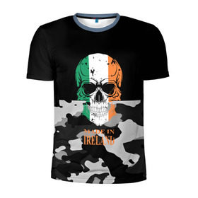 Мужская футболка 3D спортивная с принтом Made in Ireland в Тюмени, 100% полиэстер с улучшенными характеристиками | приталенный силуэт, круглая горловина, широкие плечи, сужается к линии бедра | Тематика изображения на принте: camouflage | made in ireland | skull | абстракция | города | ирландия | камуфляж | нация | страны | текстуры | череп