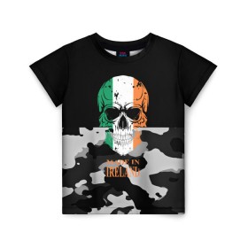 Детская футболка 3D с принтом Made in Ireland в Тюмени, 100% гипоаллергенный полиэфир | прямой крой, круглый вырез горловины, длина до линии бедер, чуть спущенное плечо, ткань немного тянется | camouflage | made in ireland | skull | абстракция | города | ирландия | камуфляж | нация | страны | текстуры | череп