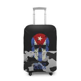 Чехол для чемодана 3D с принтом Made in Cuba в Тюмени, 86% полиэфир, 14% спандекс | двустороннее нанесение принта, прорези для ручек и колес | camouflage | made in cuba | skull | абстракция | города | камуфляж | куба | нация | страны | текстуры | череп