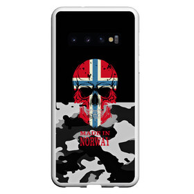 Чехол для Samsung Galaxy S10 с принтом Made in Norway в Тюмени, Силикон | Область печати: задняя сторона чехла, без боковых панелей | camouflage | made in norway | skull | абстракция | города | камуфляж | нация | норвегия | страны | текстуры | череп