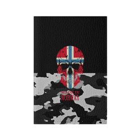 Обложка для паспорта матовая кожа с принтом Made in Norway в Тюмени, натуральная матовая кожа | размер 19,3 х 13,7 см; прозрачные пластиковые крепления | camouflage | made in norway | skull | абстракция | города | камуфляж | нация | норвегия | страны | текстуры | череп