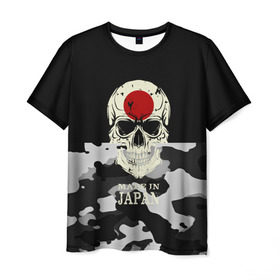 Мужская футболка 3D с принтом Made in Japan в Тюмени, 100% полиэфир | прямой крой, круглый вырез горловины, длина до линии бедер | camouflage | made in japan | skull | абстракция | города | камуфляж | нация | страны | текстуры | череп | япония