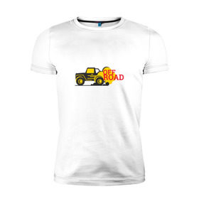 Мужская футболка премиум с принтом Off road в Тюмени, 92% хлопок, 8% лайкра | приталенный силуэт, круглый вырез ворота, длина до линии бедра, короткий рукав | 