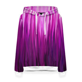 Женская толстовка 3D с принтом фиолетово-черные краски в Тюмени, 100% полиэстер  | двухслойный капюшон со шнурком для регулировки, мягкие манжеты на рукавах и по низу толстовки, спереди карман-кенгуру с мягким внутренним слоем. | color | violet | акварель | краски | полосы | фиолетовый | цвет | черный | ярко