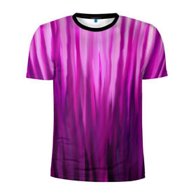 Мужская футболка 3D спортивная с принтом фиолетово-черные краски в Тюмени, 100% полиэстер с улучшенными характеристиками | приталенный силуэт, круглая горловина, широкие плечи, сужается к линии бедра | color | violet | акварель | краски | полосы | фиолетовый | цвет | черный | ярко