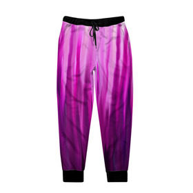 Мужские брюки 3D с принтом фиолетово-черные краски в Тюмени, 100% полиэстер | манжеты по низу, эластичный пояс регулируется шнурком, по бокам два кармана без застежек, внутренняя часть кармана из мелкой сетки | color | violet | акварель | краски | полосы | фиолетовый | цвет | черный | ярко