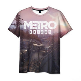 Мужская футболка 3D с принтом METRO в Тюмени, 100% полиэфир | прямой крой, круглый вырез горловины, длина до линии бедер | metro | metro exodus | метро