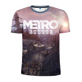 Мужская футболка 3D спортивная с принтом METRO в Тюмени, 100% полиэстер с улучшенными характеристиками | приталенный силуэт, круглая горловина, широкие плечи, сужается к линии бедра | metro | metro exodus | метро