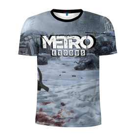 Мужская футболка 3D спортивная с принтом METRO EXODUS в Тюмени, 100% полиэстер с улучшенными характеристиками | приталенный силуэт, круглая горловина, широкие плечи, сужается к линии бедра | Тематика изображения на принте: metro | metro exodus | метро