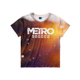 Детская футболка 3D с принтом МЕТРО в Тюмени, 100% гипоаллергенный полиэфир | прямой крой, круглый вырез горловины, длина до линии бедер, чуть спущенное плечо, ткань немного тянется | Тематика изображения на принте: metro | metro exodus | метро