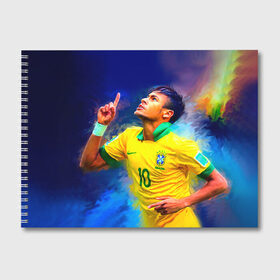 Альбом для рисования с принтом Neymar в Тюмени, 100% бумага
 | матовая бумага, плотность 200 мг. | neymar | неймар | сборная бразилии